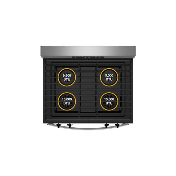 Whirlpool® 30-inch Self Clean Gas Range with No Preheat Mode WFGS3530RS