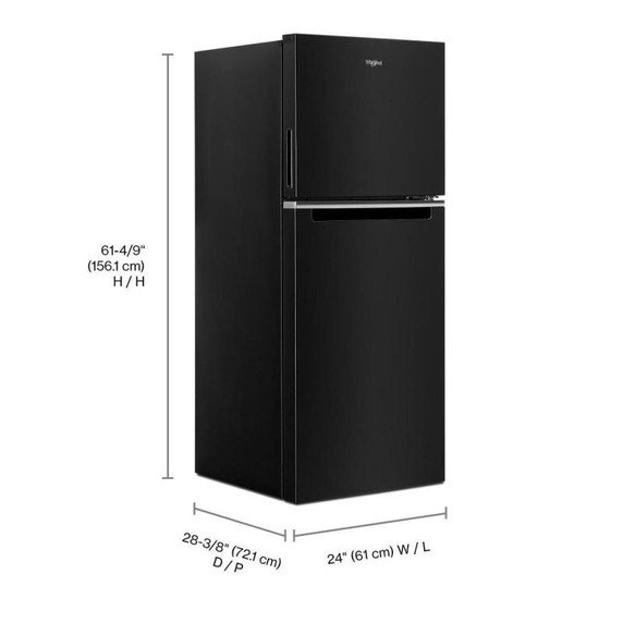 Whirlpool® 24-inch Wide Small Space Top-Freezer Refrigerator - 11.6 cu. ft. WRT312CZJB