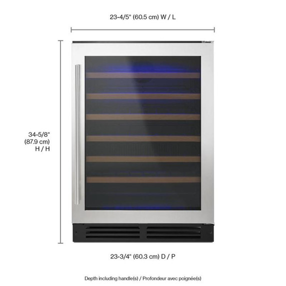 Whirlpool® 24" Undercounter Wine Center with Custom Temperature Control WUW35X24DS
