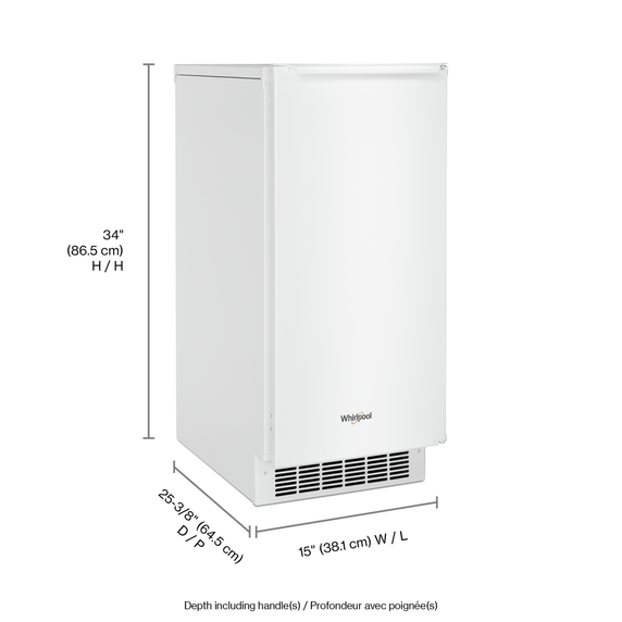 Whirlpool® 15-inch Icemaker with Clear Ice Technology WUI75X15HW