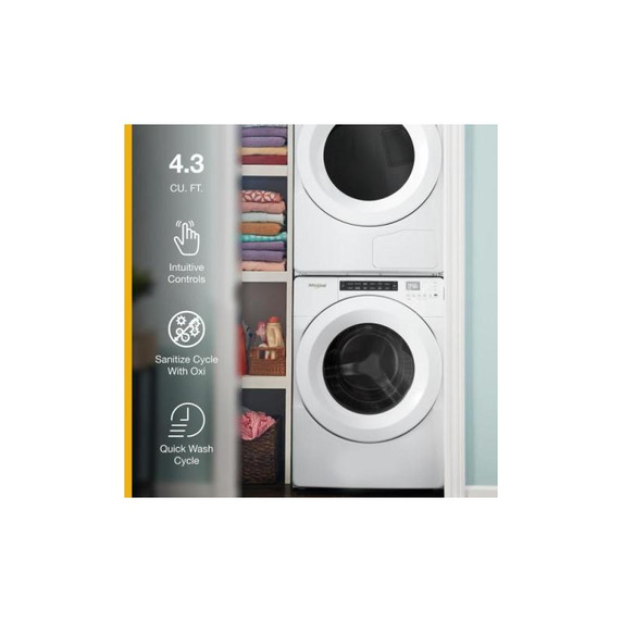 Whirlpool® 5.0 cu.ft I.E.C. Closet-Depth Front Load Washer with Intuitive Controls WFW560CHW