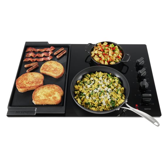 Maytag® 30-Inch Electric Cooktop with Reversible Grill and Griddle MEC8830HB