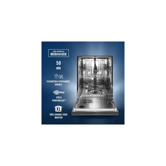 Maytag® Top Control Dishwasher with Dual Power Filtration and PowerBlast® Cycle MDB4949SKZ