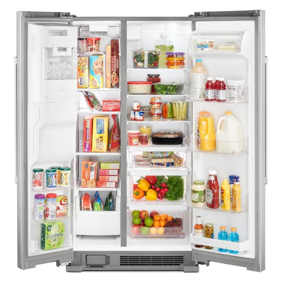 Maytag® 36-Inch Wide Side-by-Side Refrigerator with Exterior Ice and Water Dispenser - 25 Cu. Ft. MSS25C4MGZ