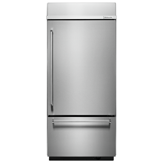 Kitchenaid® 20.9 Cu. Ft. 36 Width Built-In Stainless Bottom Mount Refrigerator with Platinum Interior Design KBBR306ESS