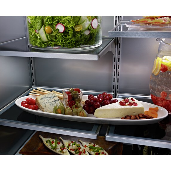 Kitchenaid® 20.9 Cu. Ft. 36" Width Built-In Stainless Bottom Mount Refrigerator with Platinum Interior Design KBBR306ESS
