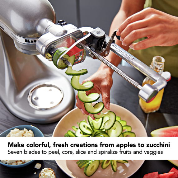 Kitchenaid® 7 Blade Spiralizer Plus with Peel, Core and Slice KSM2APC