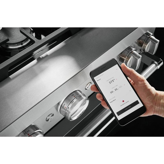 KitchenAid® 36'' Smart Commercial-Style Dual Fuel Range with 6 Burners KFDC506JBK
