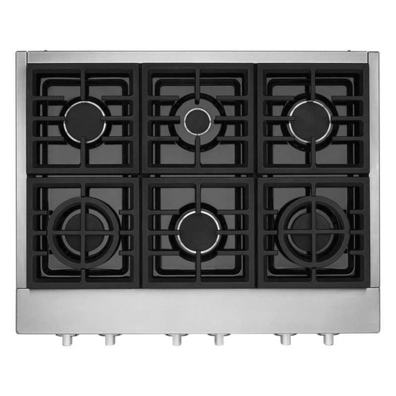 KitchenAid® 36'' 6-Burner Commercial-Style Gas Rangetop KCGC506JSS