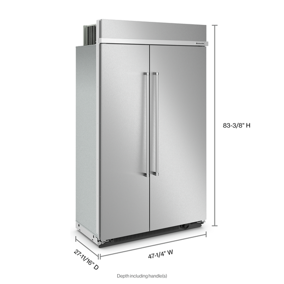 Kitchenaid® 30 Cu. Ft. 48" Built-In Side-by-Side Refrigerator with PrintShield™ Finish KBSN708MPS