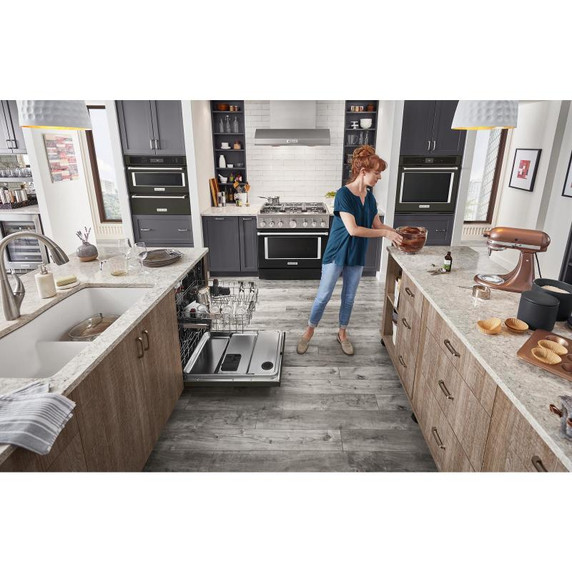 Kitchenaid® 44 dBA Dishwasher in PrintShield™ Finish with 360° Max Jets™ Third Rack KDFM404KBS