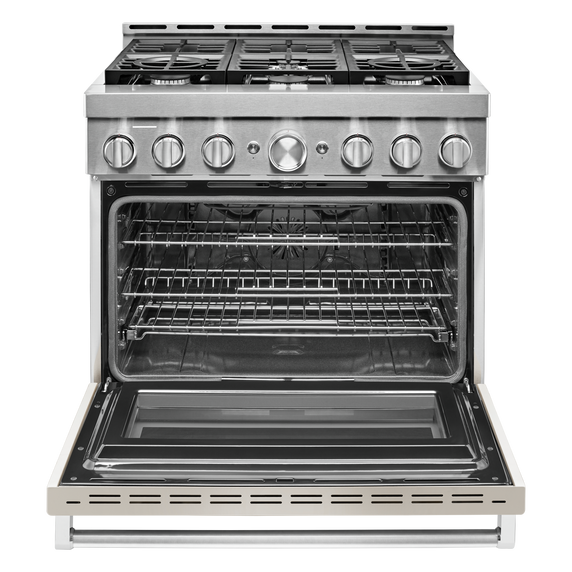 KitchenAid® 36'' Smart Commercial-Style Gas Range with 6 Burners KFGC506JMH