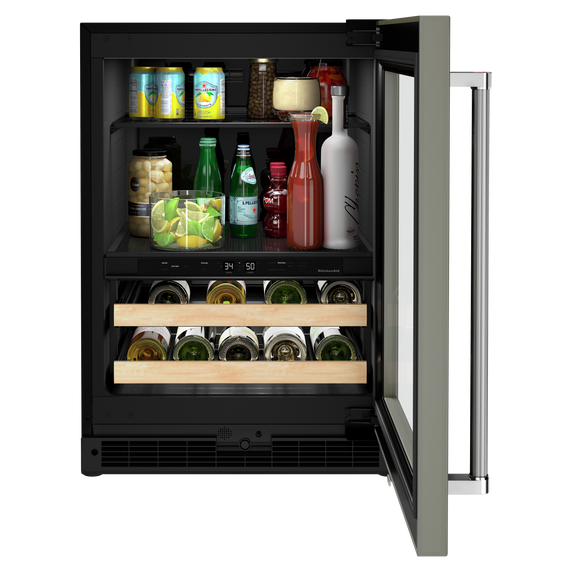 Kitchenaid® 24 Panel-Ready Beverage Center with Wood-Front Racks KUBR214KPA