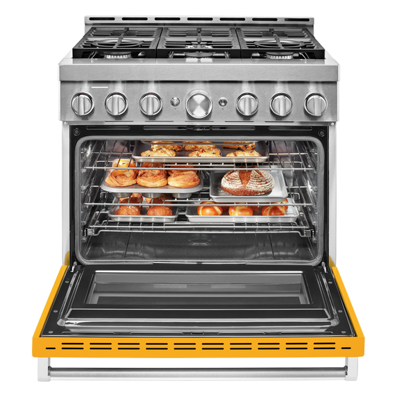 KitchenAid® 36'' Smart Commercial-Style Gas Range with 6 Burners KFGC506JYP