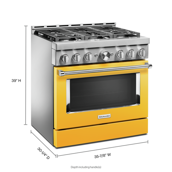 KitchenAid® 36'' Smart Commercial-Style Gas Range with 6 Burners KFGC506JYP