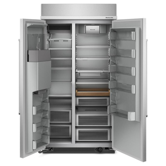 Kitchenaid® 25.1 Cu. Ft. 42" Built-In Side-by-Side Refrigerator with Ice and Water Dispenser KBSD702MSS