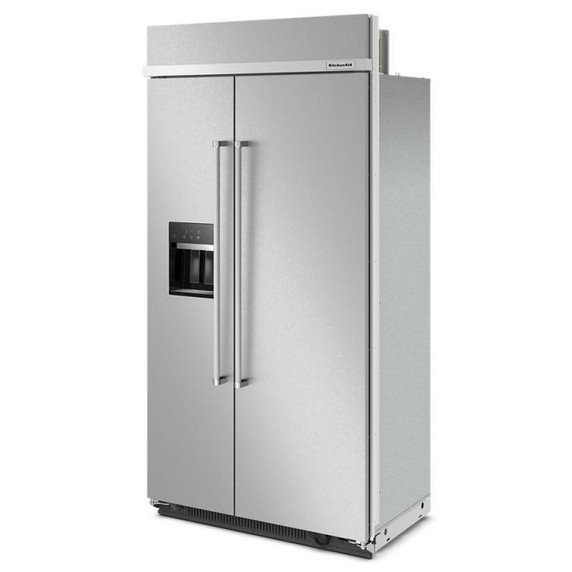 Kitchenaid® 25.1 Cu. Ft. 42" Built-In Side-by-Side Refrigerator with Ice and Water Dispenser KBSD702MSS
