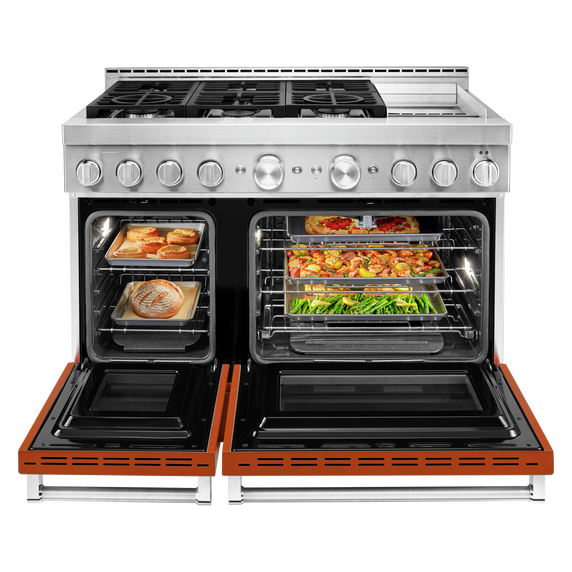 KitchenAid® 48'' Smart Commercial-Style Gas Range with Griddle KFGC558JSC