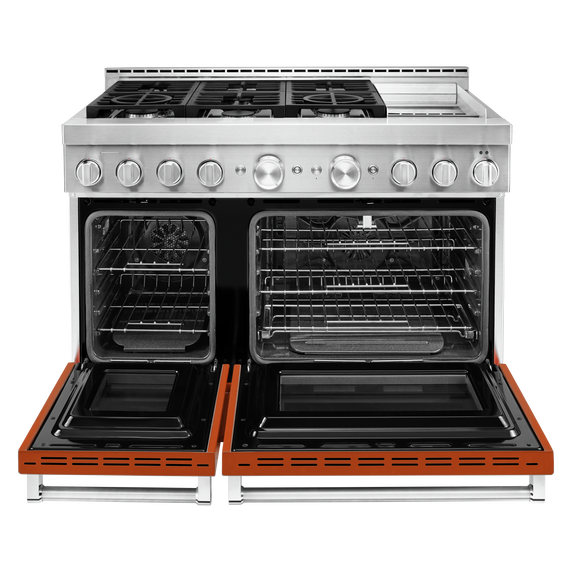 KitchenAid® 48'' Smart Commercial-Style Gas Range with Griddle KFGC558JSC