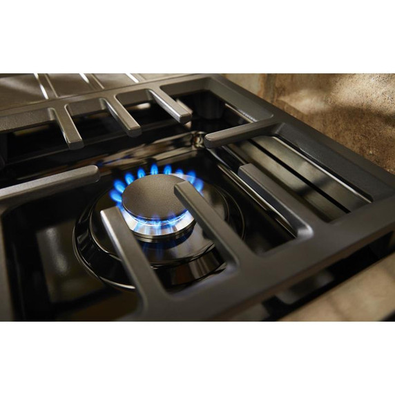 KitchenAid® 30'' Smart Commercial-Style Dual Fuel Range with 4 Burners KFDC500JBK