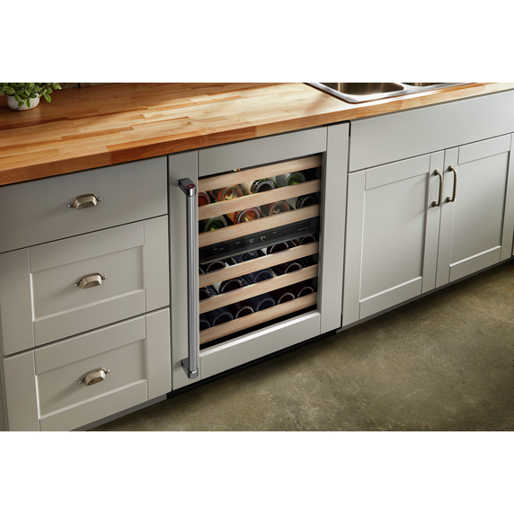 Kitchenaid® 24 Panel-Ready Undercounter Wine Cellar with Wood-Front Racks KUWR214KPA