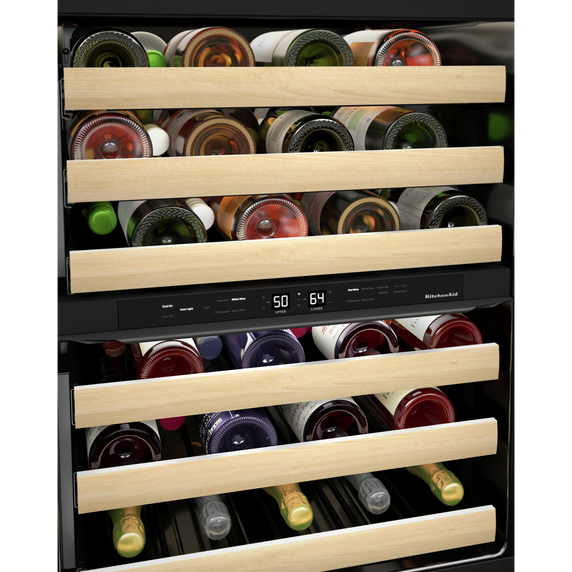 Kitchenaid® 24 Panel-Ready Undercounter Wine Cellar with Wood-Front Racks KUWR214KPA