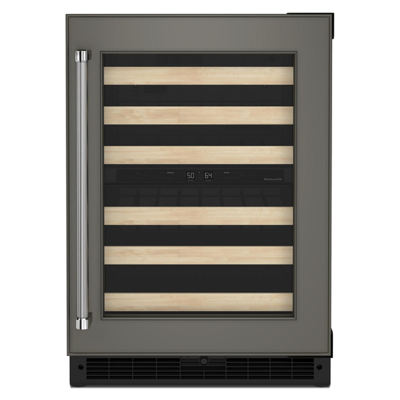 Kitchenaid® 24" Panel-Ready Undercounter Wine Cellar with Wood-Front Racks KUWR214KPA