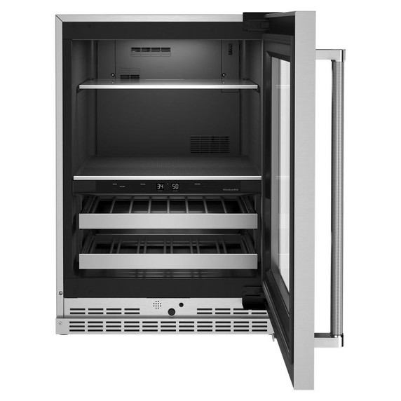 Kitchenaid® 24" Beverage Center with Glass Door and Metal-Front Racks KUBR314KSS