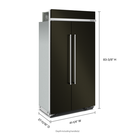 Kitchenaid® 25.5 Cu Ft. 42 Built-In Side-by-Side Refrigerator with PrintShield™ Finish KBSN702MBS