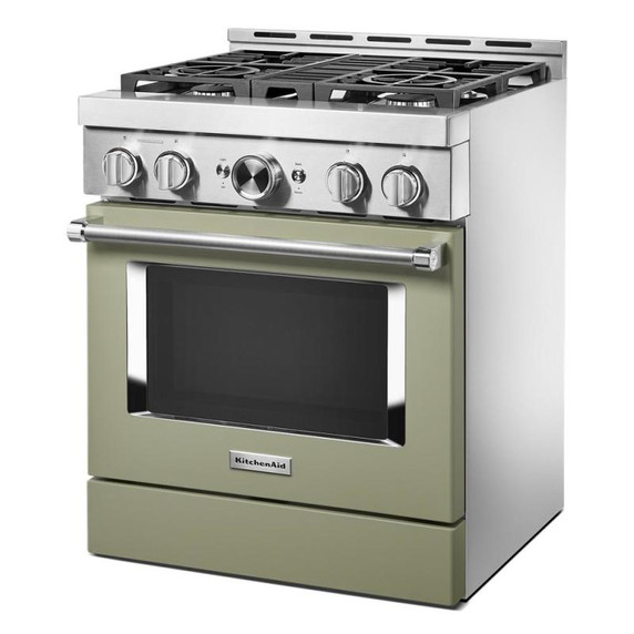 KitchenAid® 30'' Smart Commercial-Style Gas Range with 4 Burners KFGC500JAV