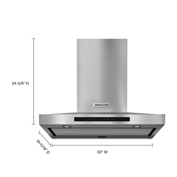 Kitchenaid® 30" Wall-Mount, 3-Speed Canopy Hood KVWB600DSS