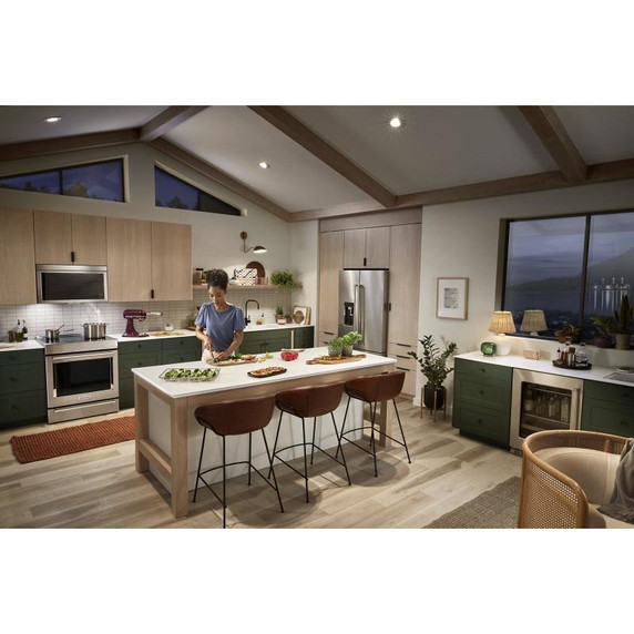 Kitchenaid® 23.8 cu. ft. 36" Counter-Depth French Door Platinum Interior Refrigerator with PrintShield™ Finish KRFC704FPS