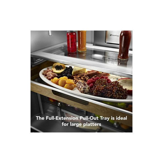 Kitchenaid® 23.8 cu. ft. 36" Counter-Depth French Door Platinum Interior Refrigerator with PrintShield™ Finish KRFC704FPS