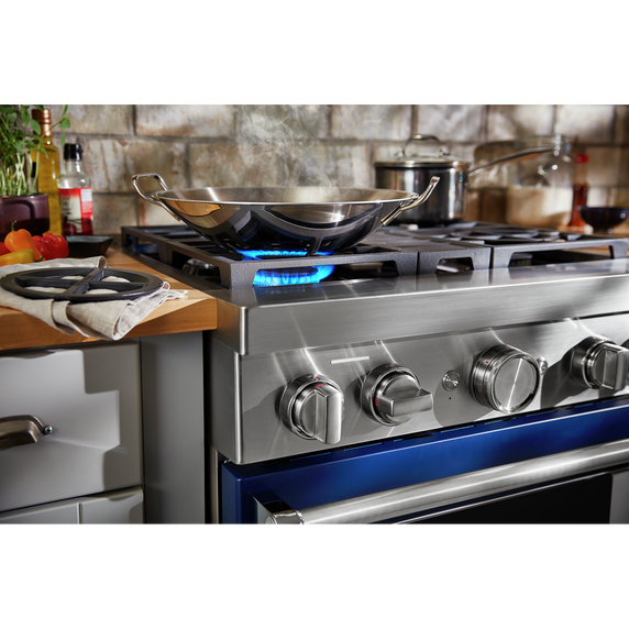 KitchenAid® 30'' Smart Commercial-Style Dual Fuel Range with 4 Burners KFDC500JIB