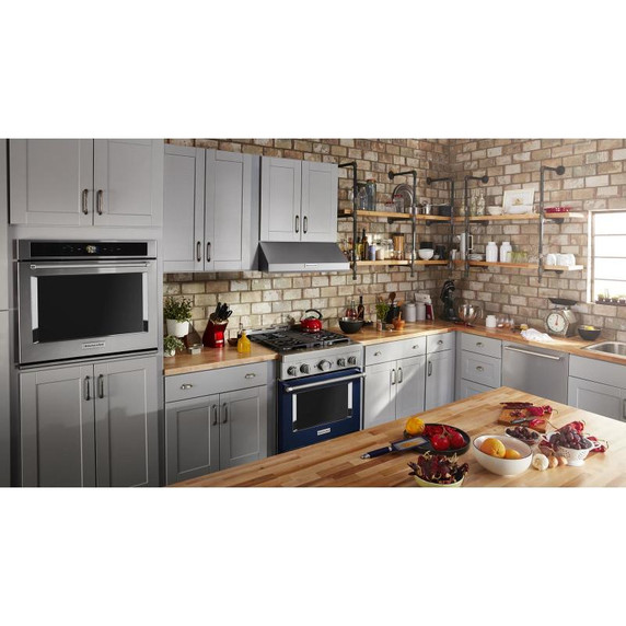 KitchenAid® 30'' Smart Commercial-Style Gas Range with 4 Burners KFGC500JIB