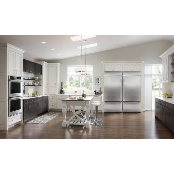 Kitchenaid® 20.9 Cu. Ft. 36" Width Built-In Stainless Bottom Mount Refrigerator with Platinum Interior Design KBBL306ESS