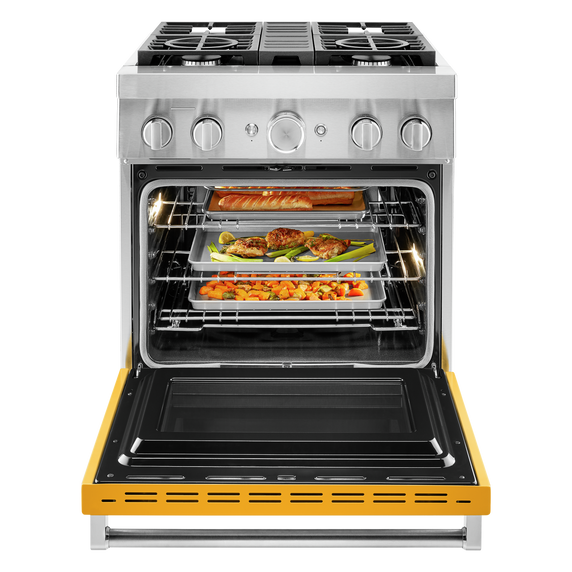 KitchenAid® 30'' Smart Commercial-Style Dual Fuel Range with 4 Burners KFDC500JYP