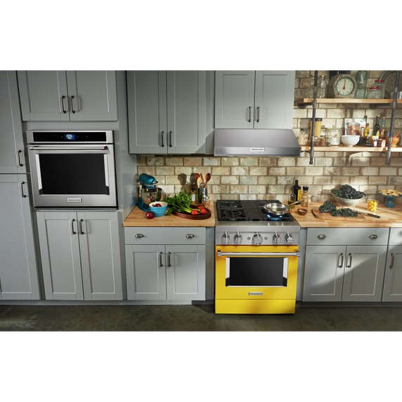 KitchenAid® 30'' Smart Commercial-Style Dual Fuel Range with 4 Burners KFDC500JYP