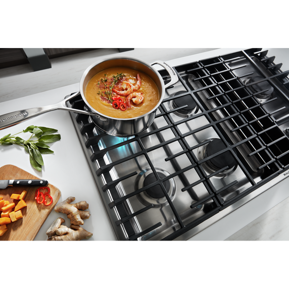 Kitchenaid® 36 5 Burner Gas Downdraft Cooktop KCGD506GSS