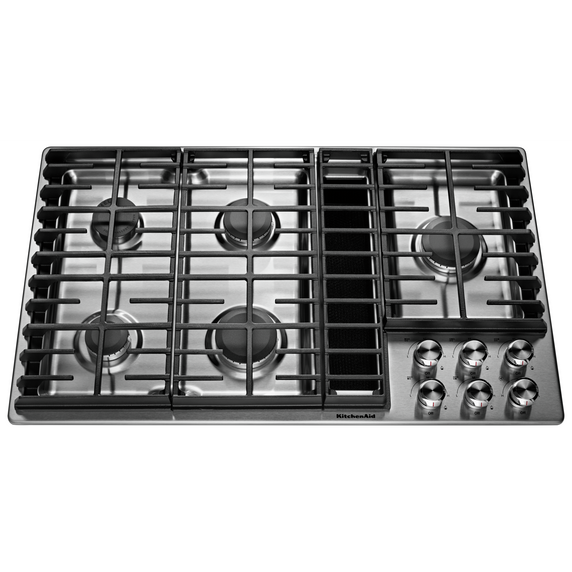 Kitchenaid® 36 5 Burner Gas Downdraft Cooktop KCGD506GSS