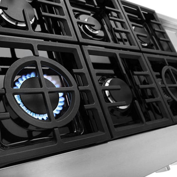 KitchenAid® 48'' 6-Burner Commercial-Style Gas Rangetop with Griddle KCGC558JSS