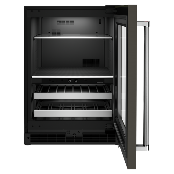 Kitchenaid® 24" Beverage Center with Glass Door and Metal-Front Racks KUBR314KBS