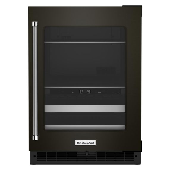 Kitchenaid® 24" Beverage Center with Glass Door and Metal-Front Racks KUBR314KBS