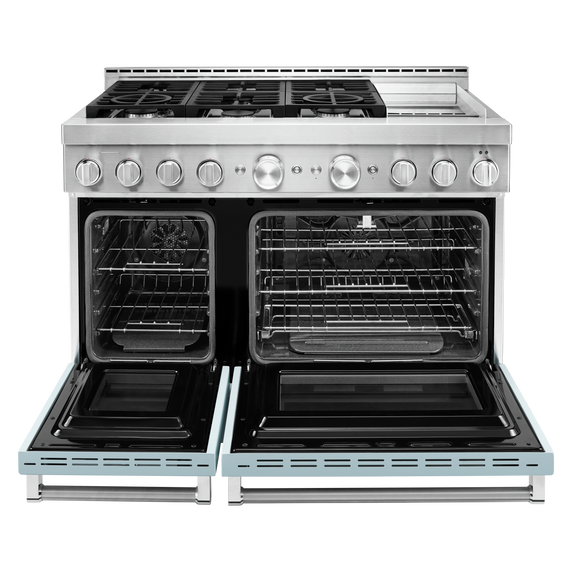 KitchenAid® 48'' Smart Commercial-Style Gas Range with Griddle KFGC558JMB