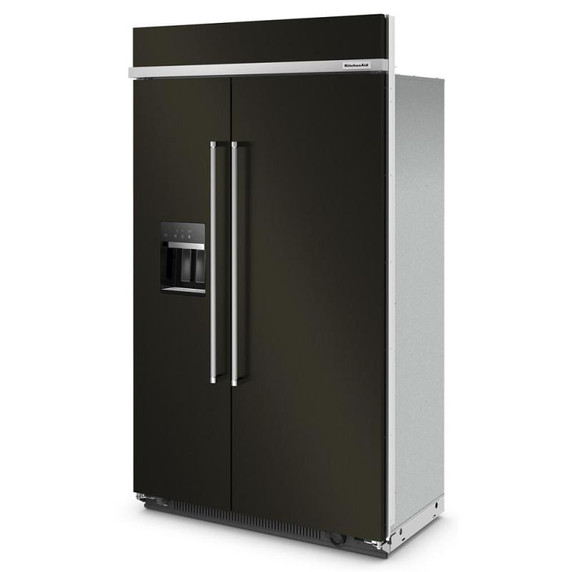 Kitchenaid® 29.4 Cu. Ft. 48" Built-In Side-by-Side Refrigerator with Ice and Water Dispenser KBSD708MBS