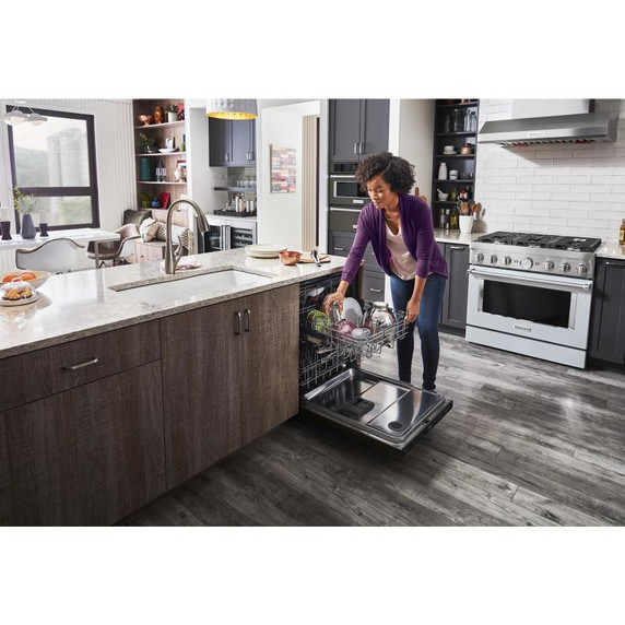 Kitchenaid® 44 dBA Dishwasher in PrintShield™ Finish with 360° Max Jets™ Third Rack KDPM604KBS