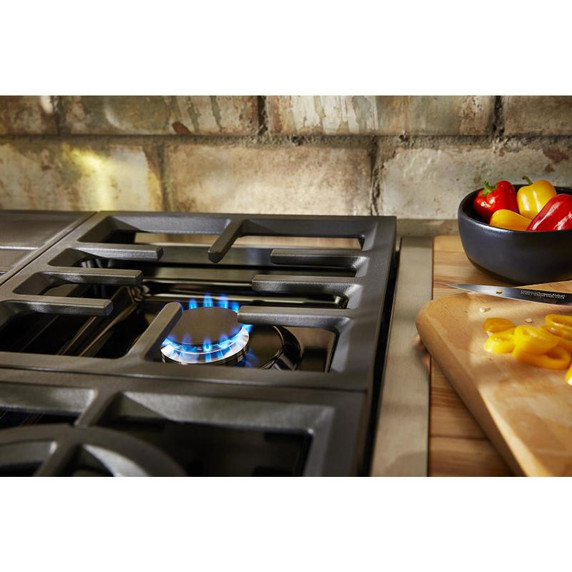 KitchenAid® 30'' Smart Commercial-Style Dual Fuel Range with 4 Burners KFDC500JMB