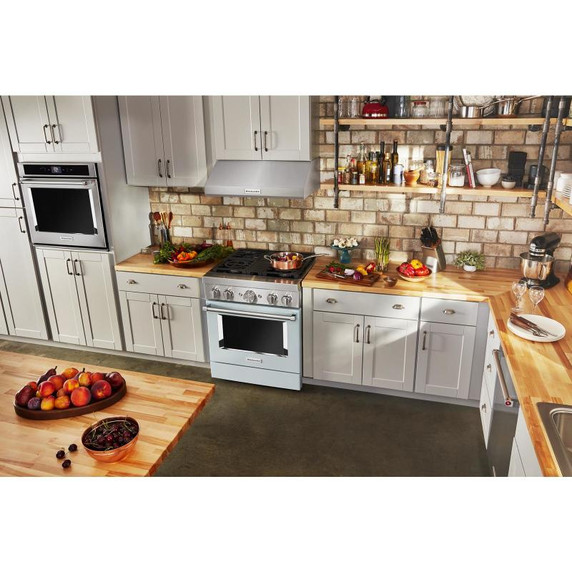 KitchenAid® 30'' Smart Commercial-Style Dual Fuel Range with 4 Burners KFDC500JMB