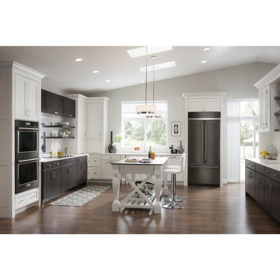 Kitchenaid® 24.2 Cu. Ft. 42" Width Built-In Stainless French Door Refrigerator with Platinum Interior Design KBFN502EBS