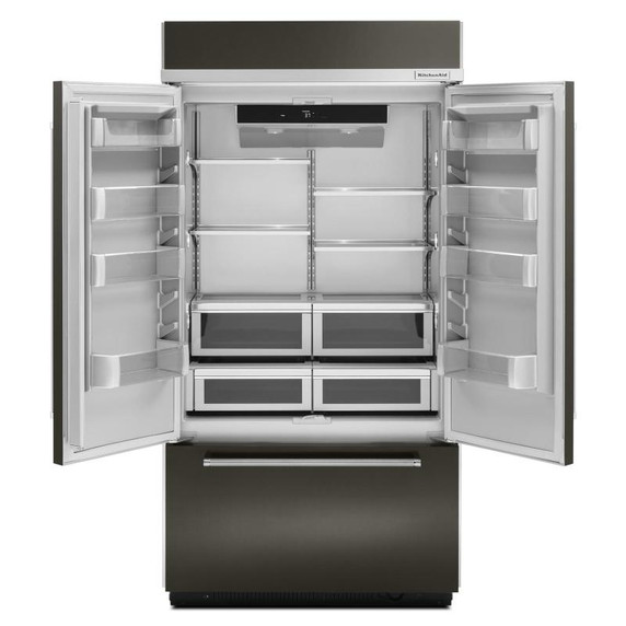 Kitchenaid® 24.2 Cu. Ft. 42" Width Built-In Stainless French Door Refrigerator with Platinum Interior Design KBFN502EBS